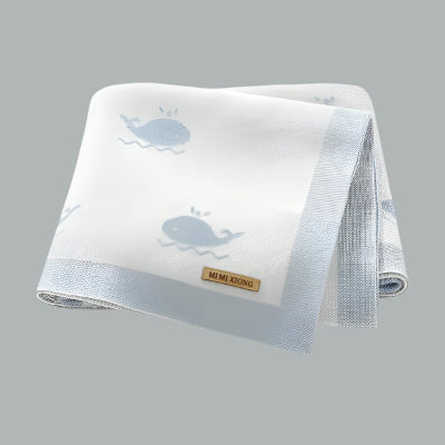 COUVERTURE BEBE baleine blanche
