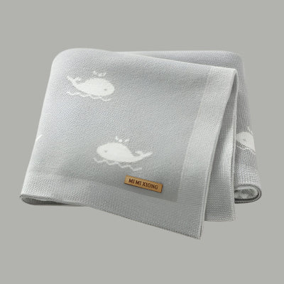 COUVERTURE BEBE baleine grise