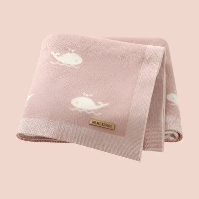 COUVERTURE BEBE baleine rose