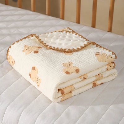 Couverture Bébé Plume Douceur - Hypoallergénique Couverture bebe legere ours et pattes bruines