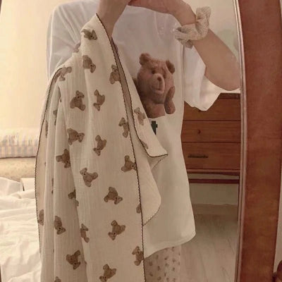 Couverture pour emmaillotage ourson