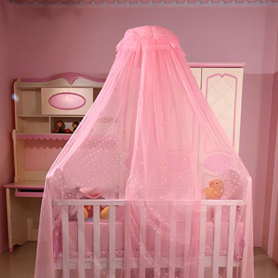Moustiquaire ciel de lit rose pale