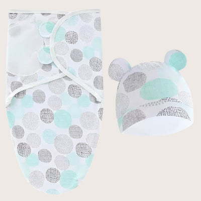 Bonnet bébé fille plus couverture d'emmaillotage