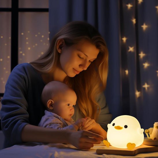 Veilleuse bébé maman et bebe fille