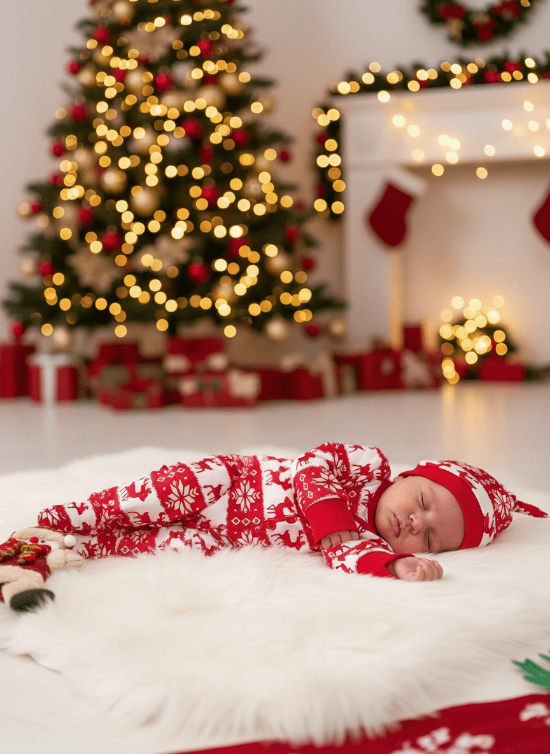 Pyjama Noël Bébé Festidoux - Doux & Festif
Bébé endormi en pyjama de Noël