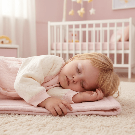 Barboteuse Bébé Coton Douceur Thermique - Bio
Bébé fille blonde cheveux courts endormie - Barboteuse rose