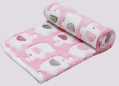 couverture bébé éléphant rose pâle