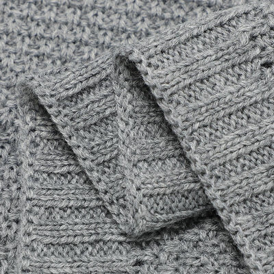 couverture chaude et douce grise laine