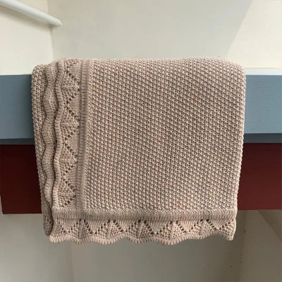 couverture en coton beige