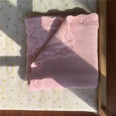 couverture en coton rose