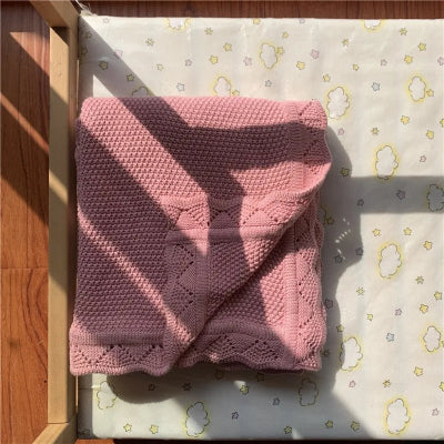 couverture en coton rose foncée