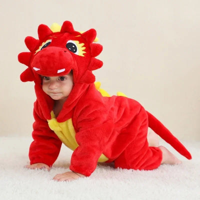 deguisement bebe Halloween dragon rouge