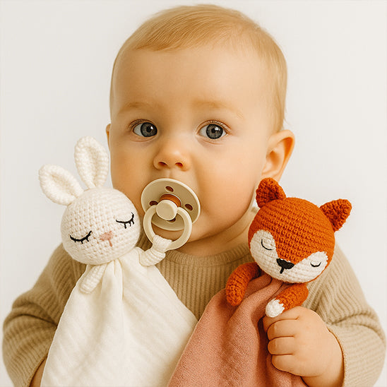 doudou lapin rose et renard