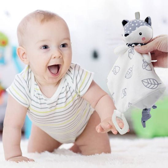 Doudou Bébé Tendresse - Peluche Apaisante doudou pour bebe renard avec petit garcon ricaneur