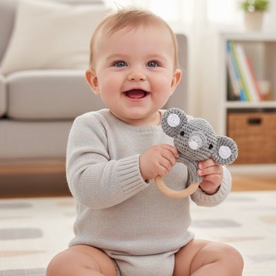 Hochet Bébé Animaux Interactif - Coloré & Sensoriel Hochet bebe elephant