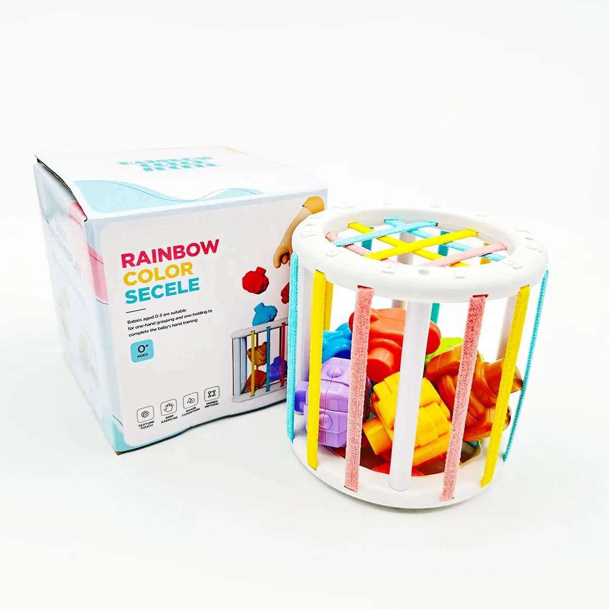 Jouet Éveil Bébé Cube Sensoriel - Stimulation Interactive jouet eveil bebe cylindre couleurs