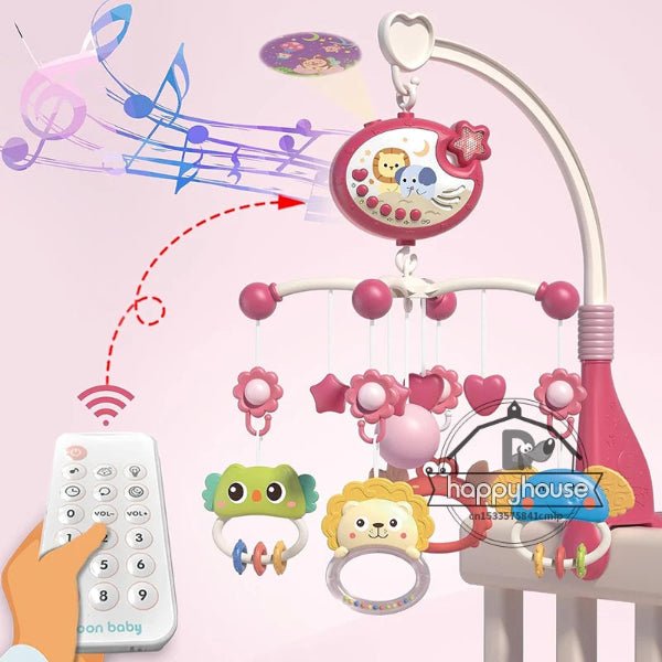 mobile musical bébé et Mobile musical rose sur couchette
