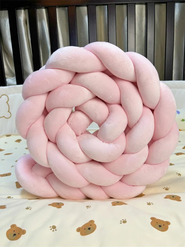 tour de lit bébé tressé rose