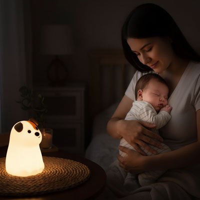 Veilleuse bébé maman transporte bebe