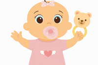 Version féminine du bébé avec vêtements roses