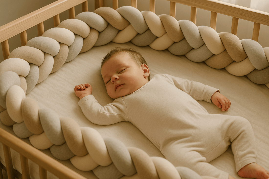 tresse de lit bebe gris rose et blanche