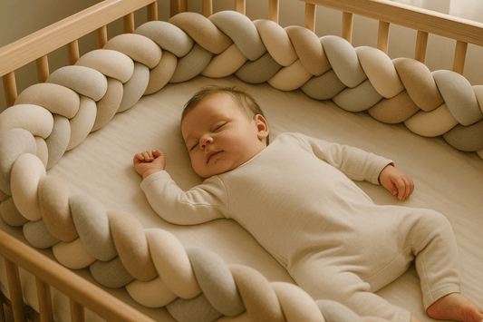 tresse de lit bebe gris rose et blanche