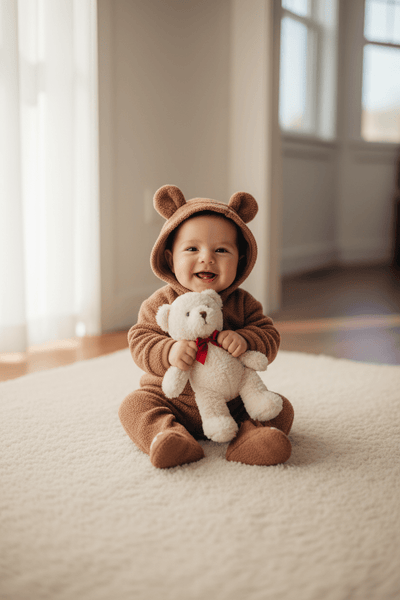 Combinaison Bebe Ourson sourire avec toutou