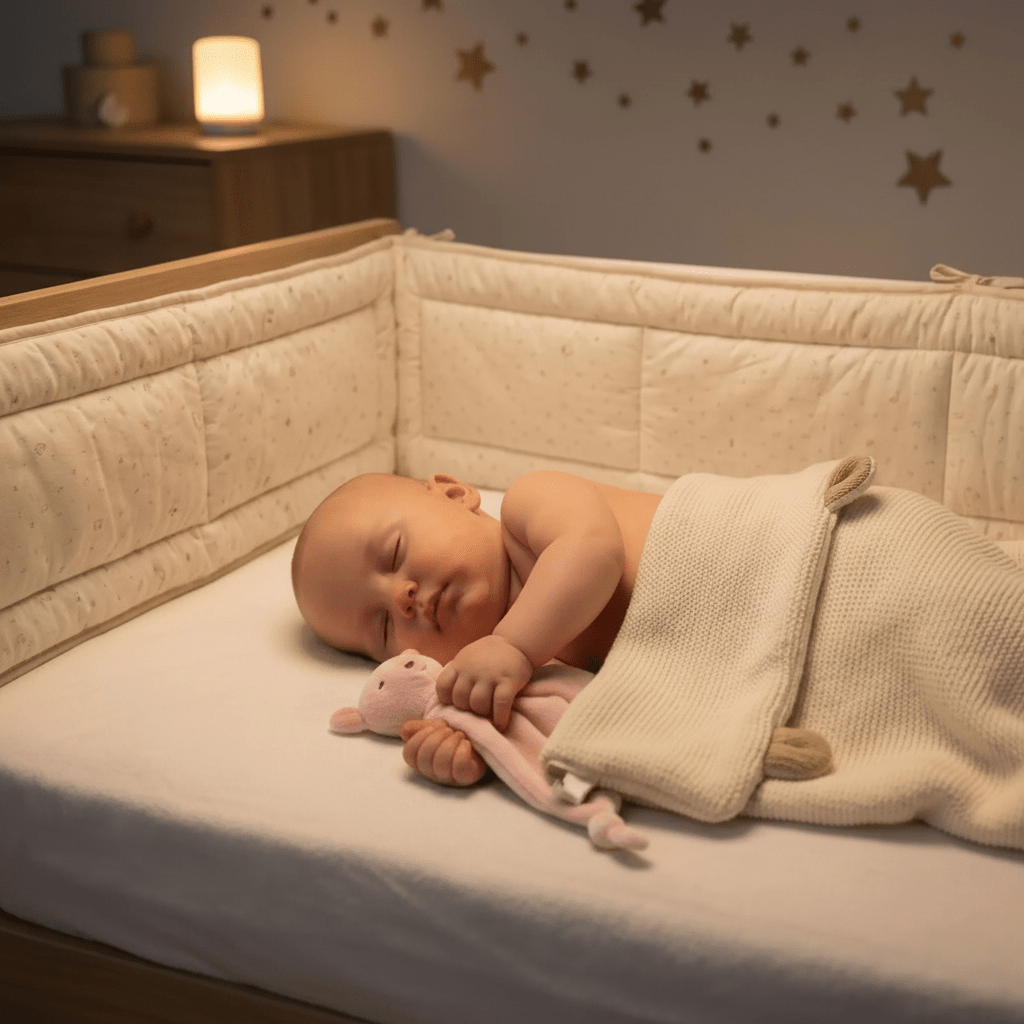 doudou naissance fille rose dort sur le cote