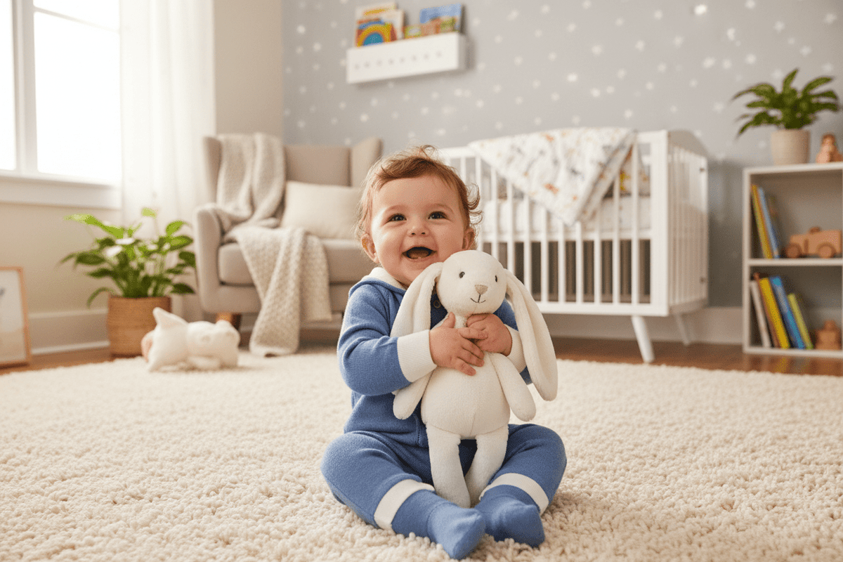 doudou bébé garçon original bebe assis