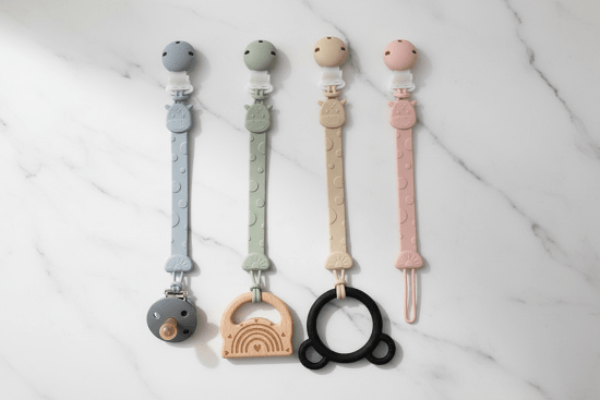 Attache Tetine Silicone 4 couleurs pastel