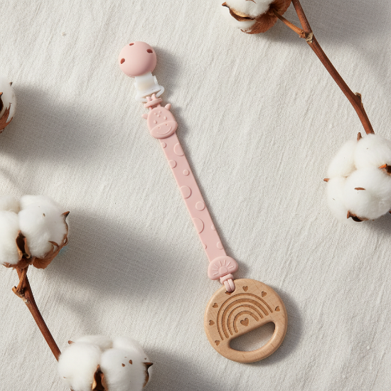 Attache Tetine Silicone rose jolie
