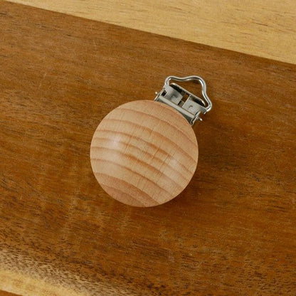 Attache Tetine en Bois joli bouton rond 