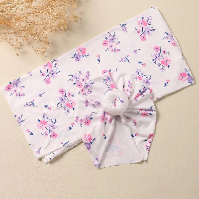 BONNET BEBE fleurs mauve et rose