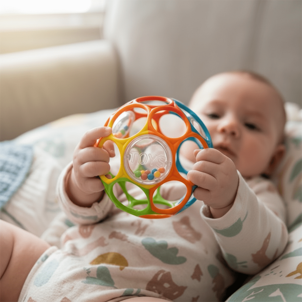 Balle sensorielle bebe mains bébé balle sensorielle arc-en-ciel