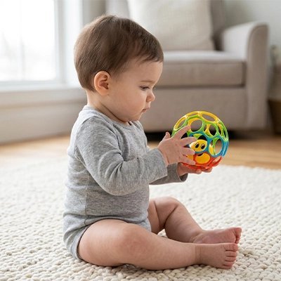 Balle sensorielle bebe smiley boule 