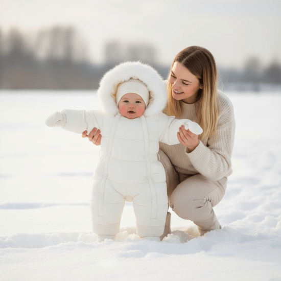 Combinaison Bébé Polaire Chaleur Douceur - Hiver Chaud
Combinaison BEBE POLAIRE 
Maman aidant bébé à marcher
