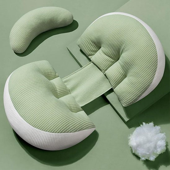 Coussin de grossesse pour dormir vert pour maman