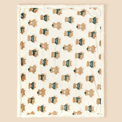couverture chaude et douce petit oursons 