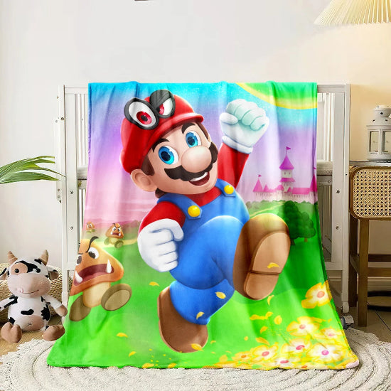 Couverture Bébé petit mario couleurs  arc en ciel 