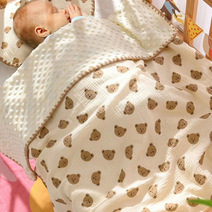 Couverture bebe legere ourson bruin sommeil