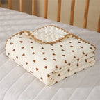 Couverture Bébé Plume Douceur - Hypoallergénique Couverture legere bebe brune petits coeurs