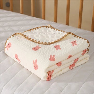 Couverture Bébé Plume Douceur - Hypoallergénique Couverture legere bebe lapin roses