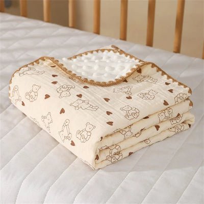 Couverture Bébé Plume Douceur - Hypoallergénique Couverture legere bebe ourson assis et coeur 