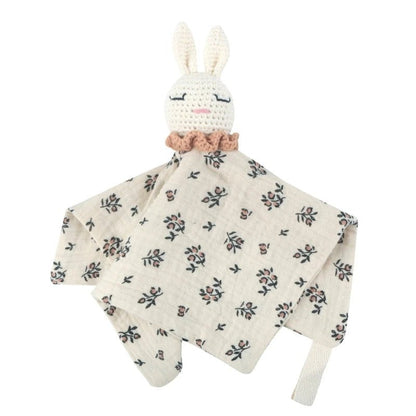Doudou-bébé-garçon-beige fleurs