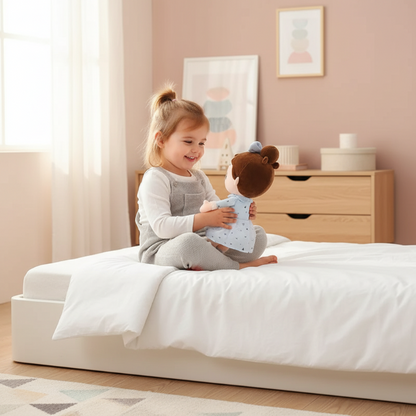 Doudou Fille Petite fille poupée bleue
