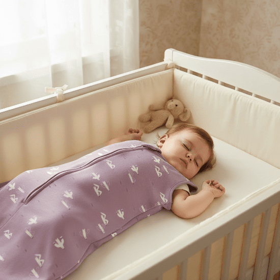 Gigoteuse bébé fille Petite fille endormie en gigoteuse 