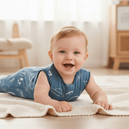 Gigoteuse bébé fille rose Bébé souriant en gigoteuse espace 