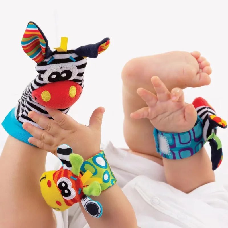Hochet Bébé Rigolo Set 4 Pièces - Sensoriel Complet Hochet bebe sensoriel aux couleurs vives 