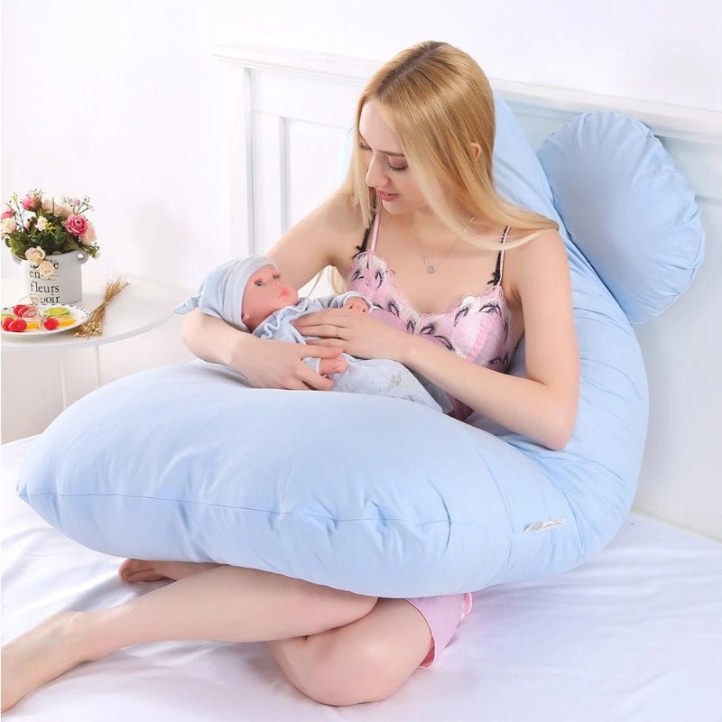 coussin grossesse pour dormir bleue pale maman 