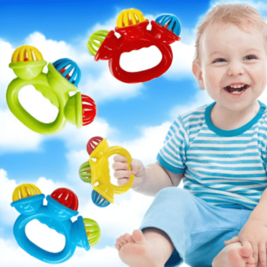 Hochet Bébé Sonore Émoustillant - Jouet Sensoriel Un Hochet bebe d’éveil jaune sensoriel 